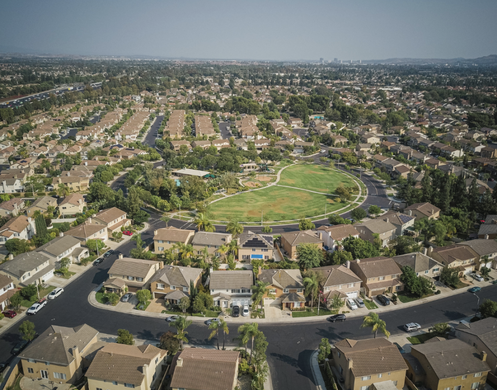 Neighborhood aerial view in Orlando
