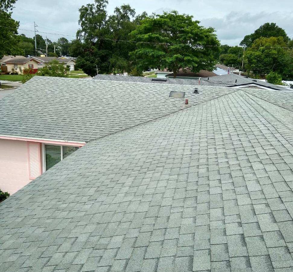 Clean residential roof after Roof Cleaning in Volusia County, FL