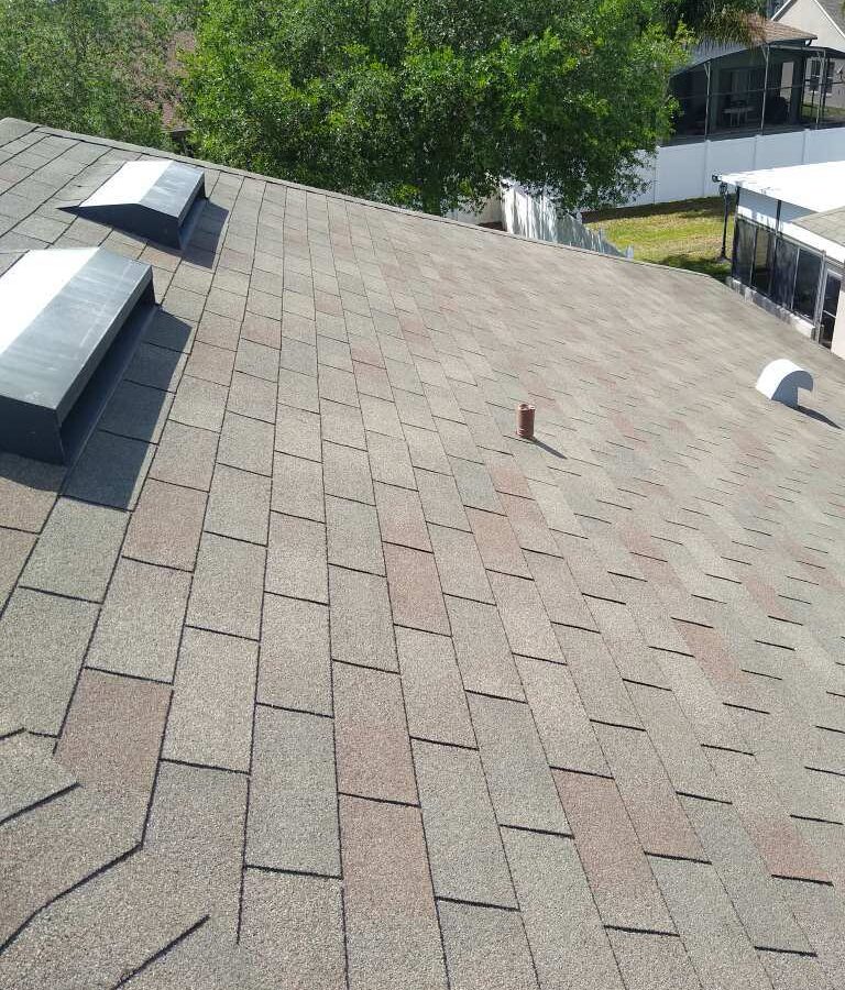 Freshly cleaned residential roof after Roof Cleaning in Seminole County, FL