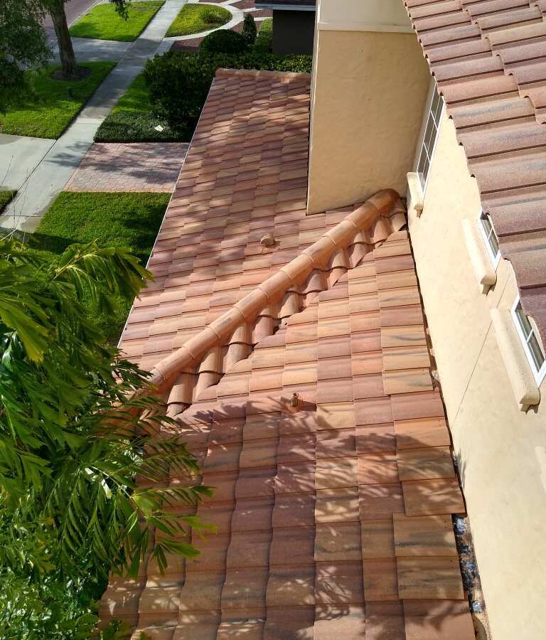 Clean residential roof after Roof Cleaning in Oviedo, FL with improved exterior appearance