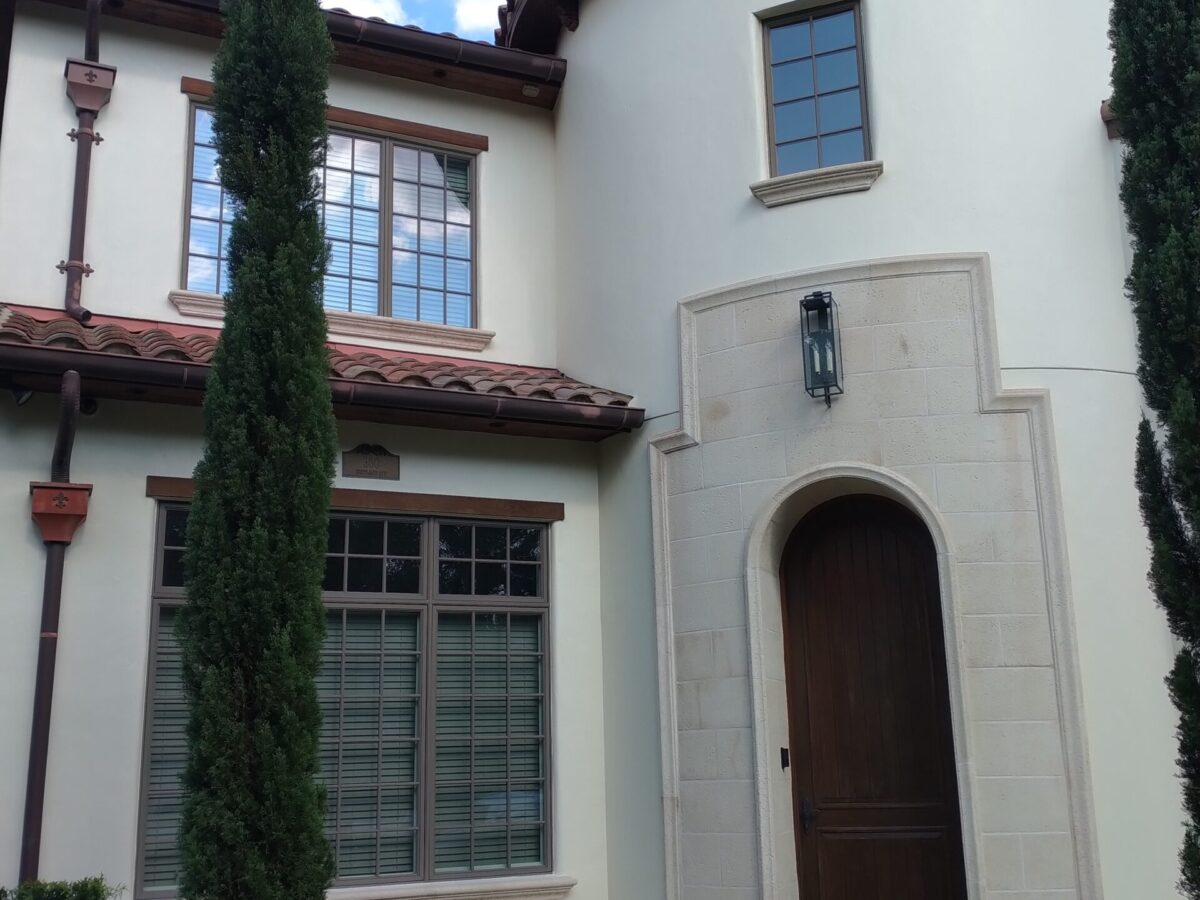 Professional exterior building cleaning near me in Lake Mary, FL maintaining shaded walls within a landscaped business park